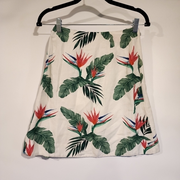 Rails NWT Green Orla Wrap Skirt Linen Blend Birds of Paradise Flower Print sz XS - Picture 6 of 15